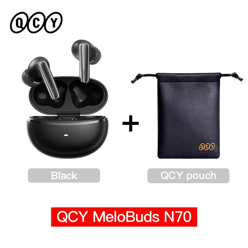 QCY MeloBuds N70 Wireless Earbuds – Adaptive ANC, LDAC Hi-Res, 50H Battery