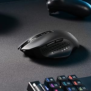 Redragon M656 Gainer Wireless Gaming Mouse – 4000 DPI, 2.4GHz, 7 Macro Buttons, Red LED