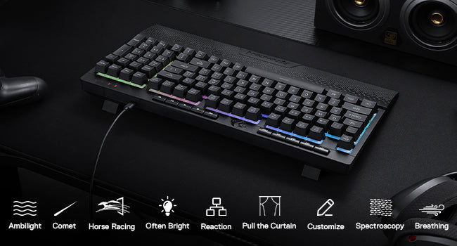 Redragon K515 Shiva RGB Gaming Keyboard – 98 Keys, Smooth Linear Switch, Detachable Wrist Rest