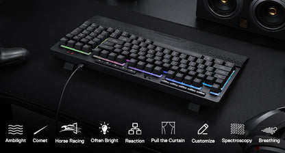 Redragon K515 Shiva RGB Gaming Keyboard – 98 Keys, Smooth Linear Switch, Detachable Wrist Rest