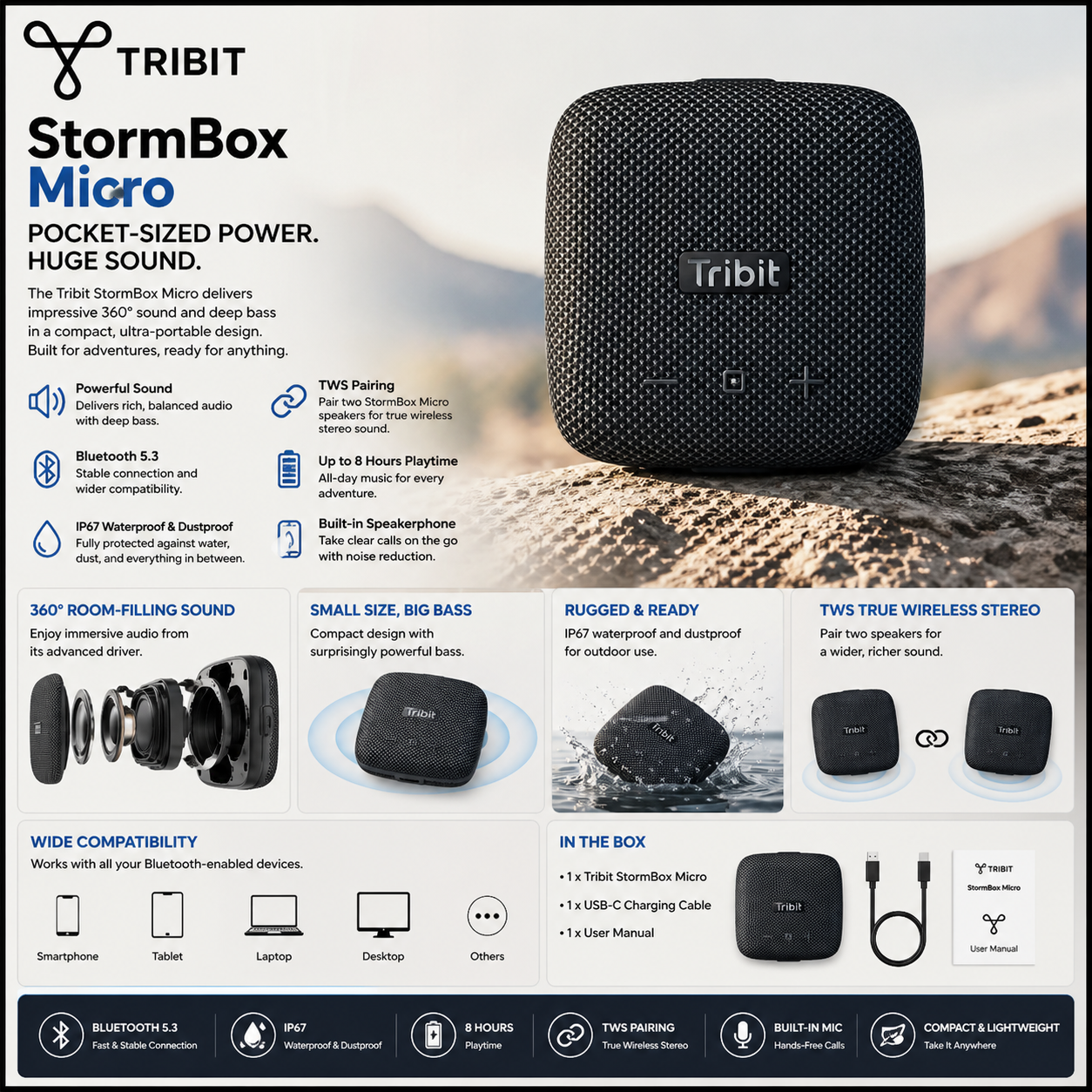Tribit StormBox Micro Speaker