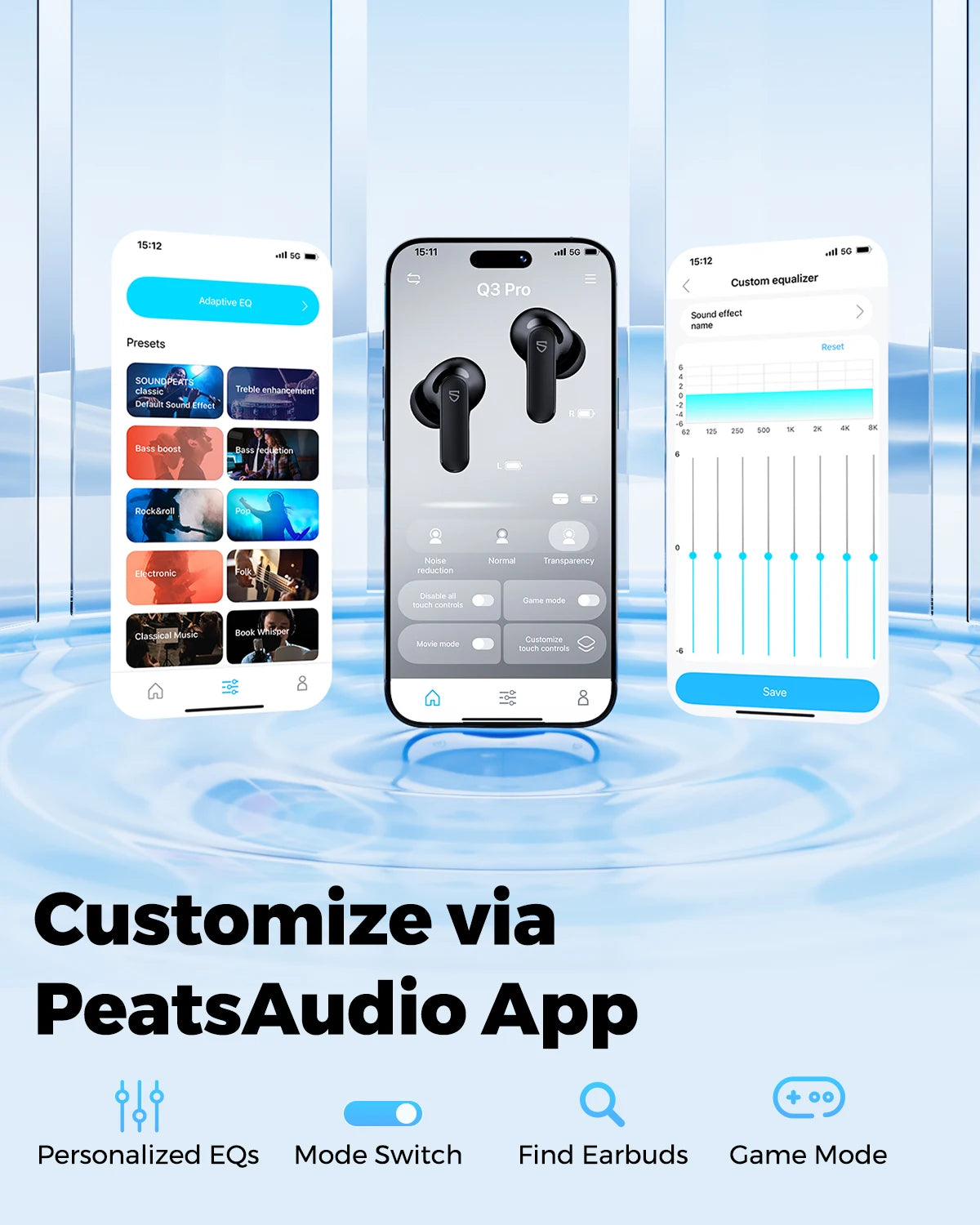 SoundPEATS Q3 Pro Wireless Earbuds – ANC, Bluetooth 6.0, 4-Mic, 42H Battery