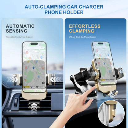 15W Wireless Car Charger & Phone Holder Mount