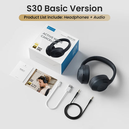 HAYLOU S30 ANC Over-Ear Headphones – 43dB Adaptive ANC, LDAC Hi-Res, 80Hr Battery, Memory Foam