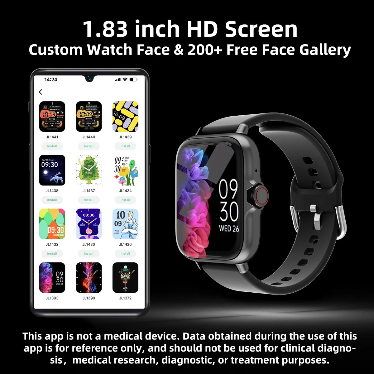 1.83" Smart Watch – Voice Calling, Sleep & Health Tracking for iPhone & Android