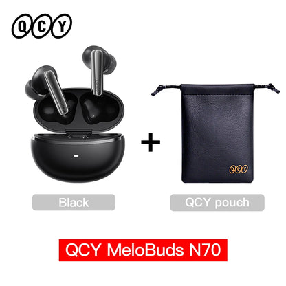 QCY MeloBuds N70 Wireless Earbuds – Adaptive ANC, LDAC Hi-Res, 50H Battery