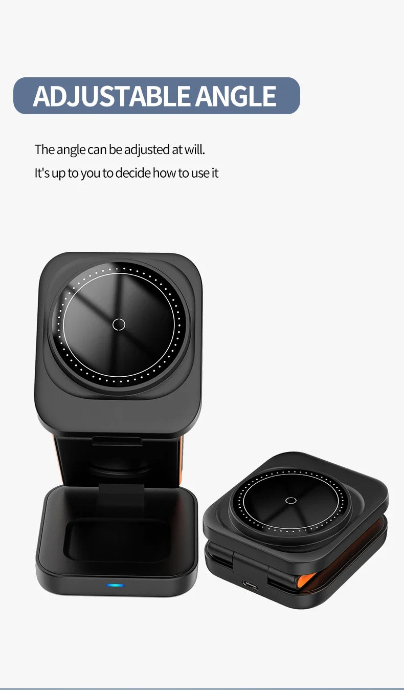 3-in-1 Foldable Magnetic Wireless Charging Station – iPhone, Watch & AirPods