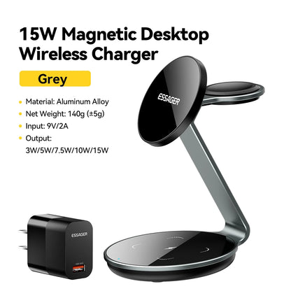 Essager 3-in-1 Magnetic Wireless Charging Stand – iPhone, Watch & AirPods