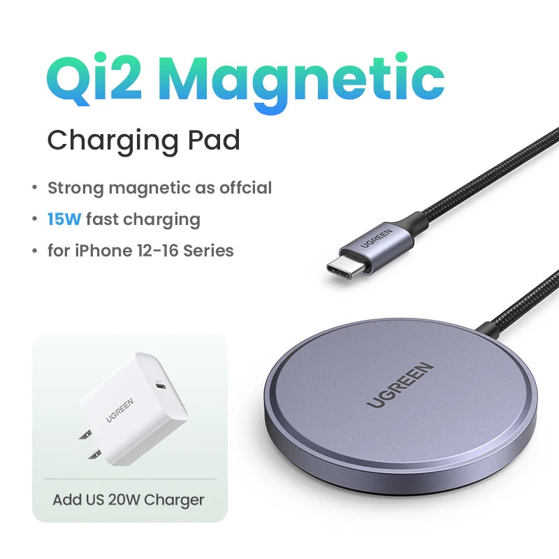 UGREEN 15W MagSafe Wireless Charger – iPhone 16 & 17 Compatible