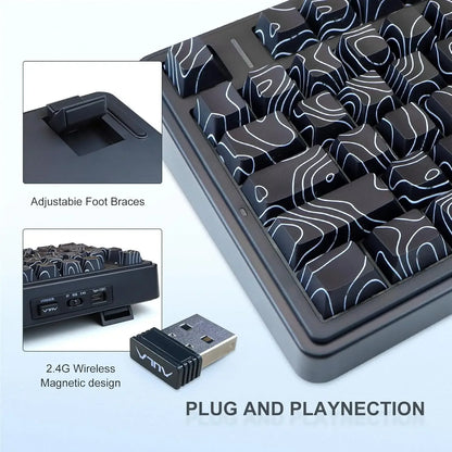 AULA F75 Wireless Gaming Mechanical Keyboard RGB Light Customized 75% Layout Tri Modes Contour Side Carved PBT Keycap Keyboard