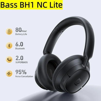 Baseus Bass EH10 NC ANC Headphones  -45dB Noise Cancelling, Bluetooth 6.0, 80Hr Battery, Spatial Audio