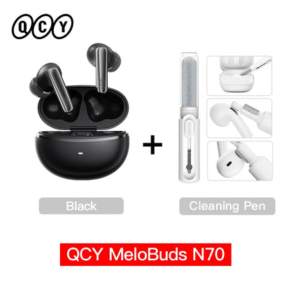 QCY MeloBuds N70 Wireless Earbuds – Adaptive ANC, LDAC Hi-Res, 50H Battery