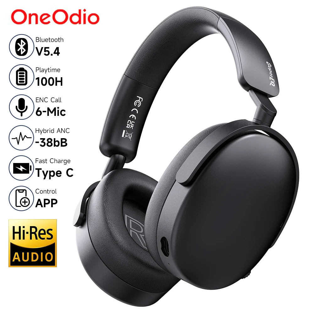 Oneodio SuperEQ A200 Wireless Over-Ear Headphones – ANC, Hi-Res Audio, 100H Battery