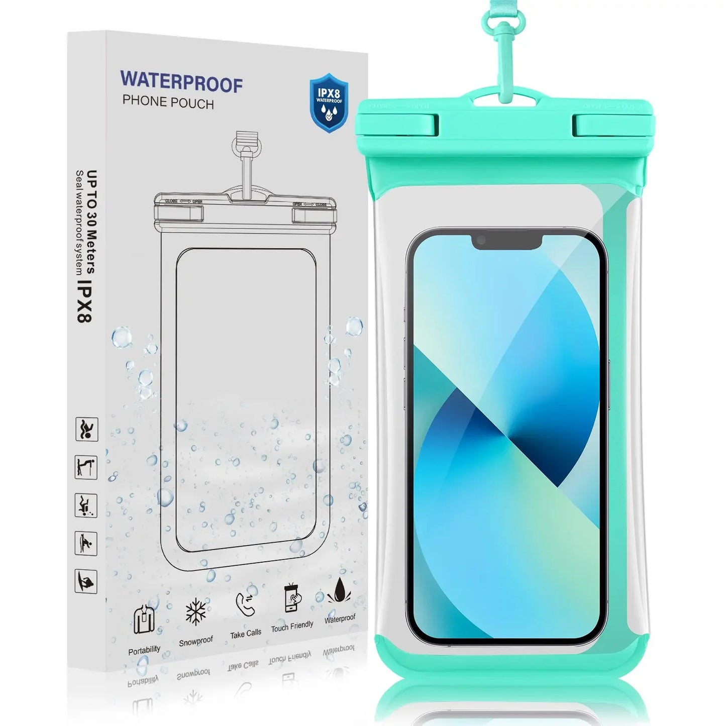 HAISSKY Waterproof Phone Pouch – Clip & Lanyard, Touch Sensitive