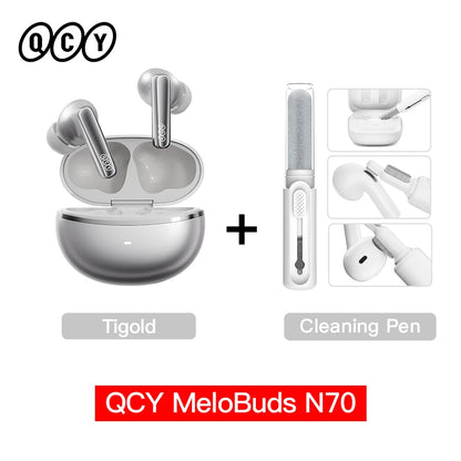 QCY MeloBuds N70 Wireless Earbuds – Adaptive ANC, LDAC Hi-Res, 50H Battery