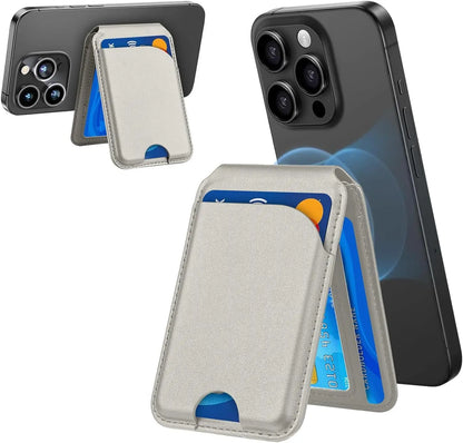 GITFOS Magnetic Wallet Phone Stand – MagSafe Compatible, Leather Card Holder, iPhone 14/15/16/17