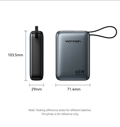 Vention 20000mAh Power Bank – 45W Fast Charging