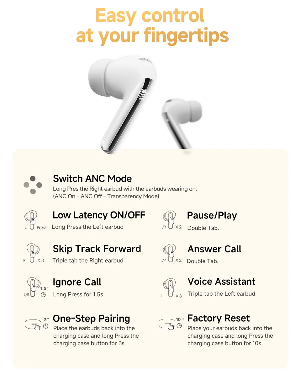 QCY MeloBuds Pro ANC Earbuds – 46dB Hybrid ANC | Hi-Res LDAC | 34Hr Battery