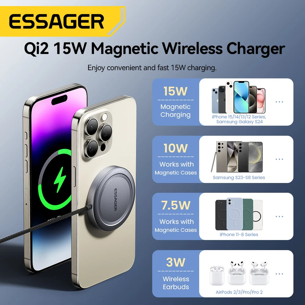 Essager 15W Qi2 Magnetic Wireless Charger Stand