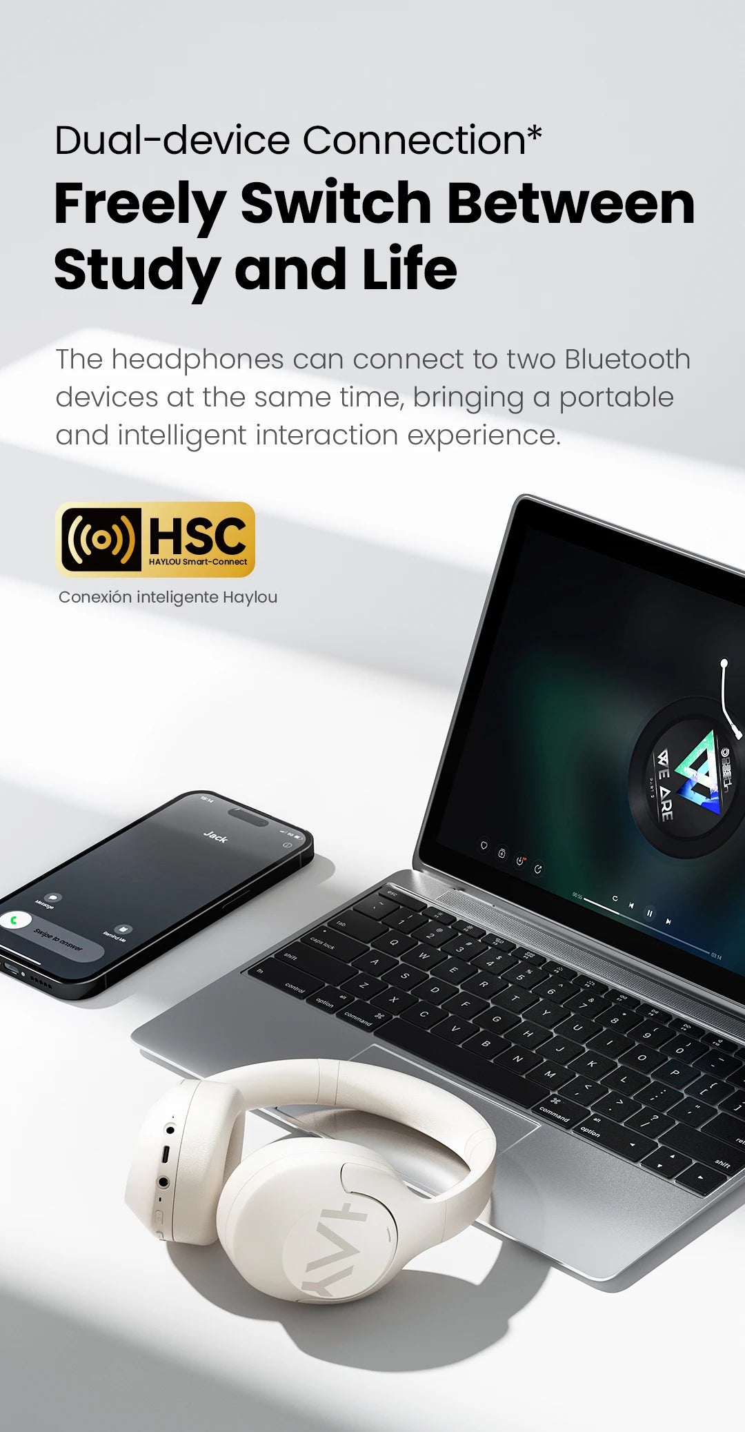 HAYLOU S30 ANC Over-Ear Headphones – 43dB Adaptive ANC, LDAC Hi-Res, 80Hr Battery, Memory Foam