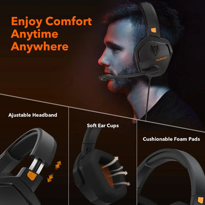 NUBWO G06 Wireless Gaming Headset with Microphone for PS5, PS4, PC, Mobile, Switch, 2.4GHz Bluetooth 5.3 Dual Gaming Headphones