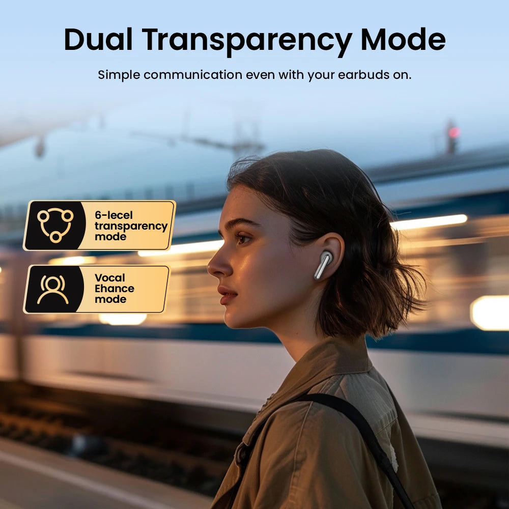HAYLOU Mori Pro Wireless Earbuds – 43dB ANC, LDAC Hi-Res, 28H Battery