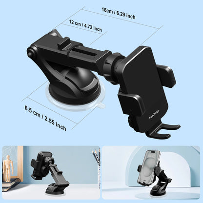 15W Wireless Car Charger & Phone Holder Mount