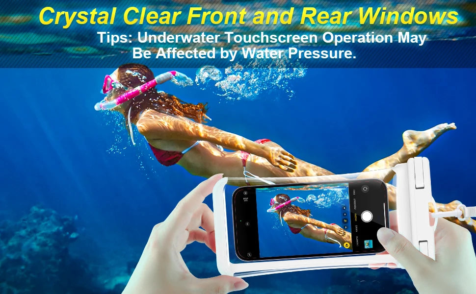 HAISSKY Waterproof Phone Pouch – Clip & Lanyard, Touch Sensitive