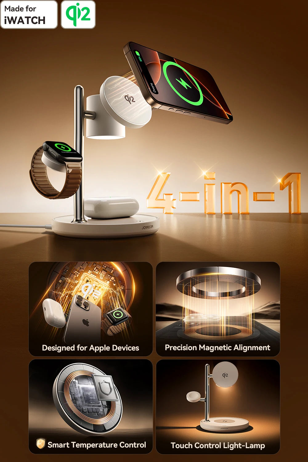 Joyroom JR-W23 Qi2 3-in-1 Wireless Charging Station