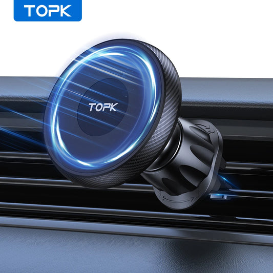 TOPK 360° Magnetic Car Phone Mount – 20 Strong Magnets