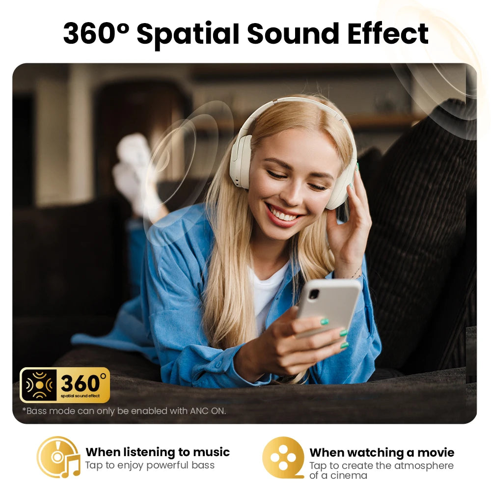HAYLOU S30 ANC Over-Ear Headphones – 43dB Adaptive ANC, LDAC Hi-Res, 80Hr Battery, Memory Foam