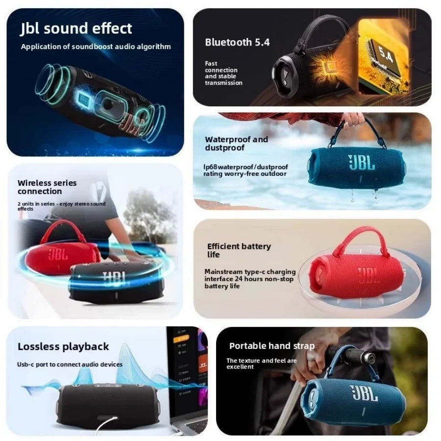 JBL CHARGE 6 Portable Bluetooth Speaker – IP67 Waterproof, 20H Battery, Power Bank