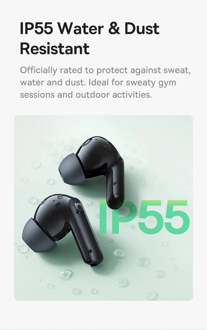 Baseus Bass EP10 ANC Earbuds – -43dB Noise Cancelling, Bluetooth 6.0, 41Hr Battery, 4-Mic ENC