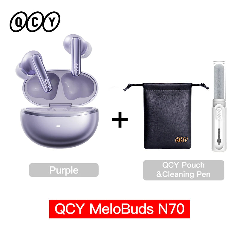 QCY MeloBuds N70 Wireless Earbuds – Adaptive ANC, LDAC Hi-Res, 50H Battery