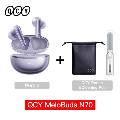 QCY MeloBuds N70 Wireless Earbuds – Adaptive ANC, LDAC Hi-Res, 50H Battery