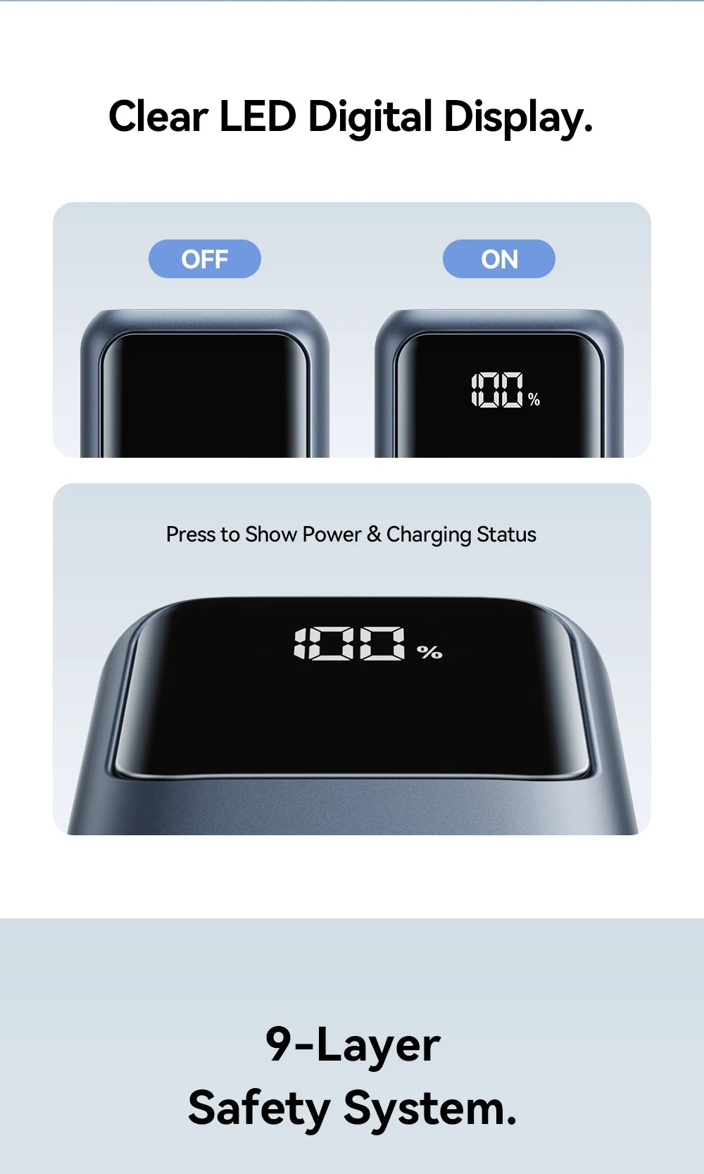 Vention 10000mAh Power Bank – 22.5W, Wireless Charging, Apple Watch Charger, Digital Display