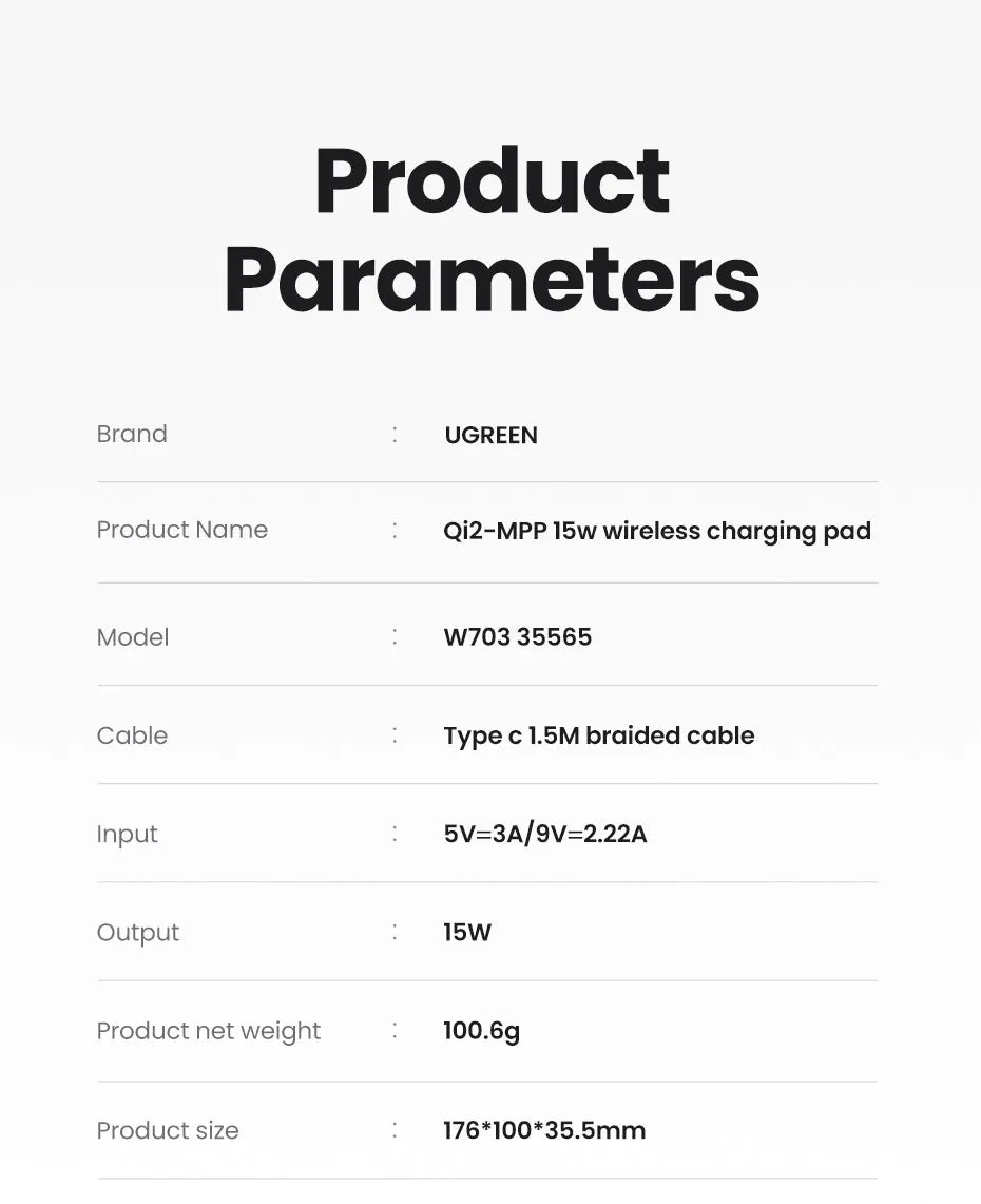UGREEN 15W MagSafe Wireless Charger – iPhone 16 & 17 Compatible