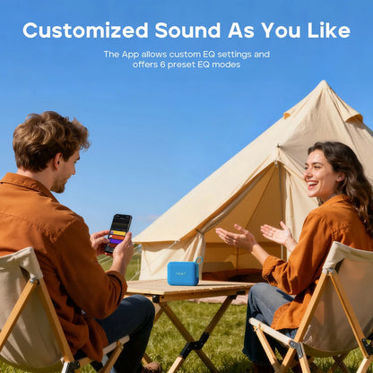 Tribit PocketGo Portable Bluetooth Speaker – IP68 Waterproof, BT 6.0, TWS, 80m Range, App EQ