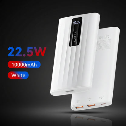 KUULAA Power Bank 22.5W – 10000mAh / 20000mAh, PD Fast Charge, Digital Display, USB-C + USB-A