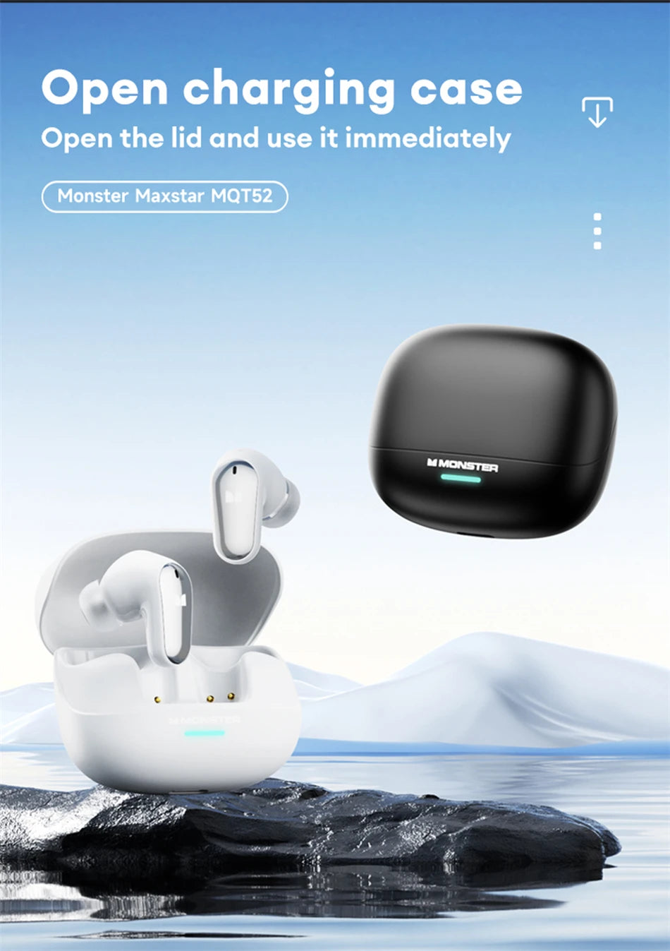 Monster MQT52 Wireless Earphones – Bluetooth 5.4 | 24Hr Battery | Gaming Mode