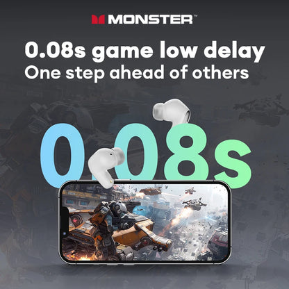 Monster MQT52 Wireless Earphones – Bluetooth 5.4 | 24Hr Battery | Gaming Mode