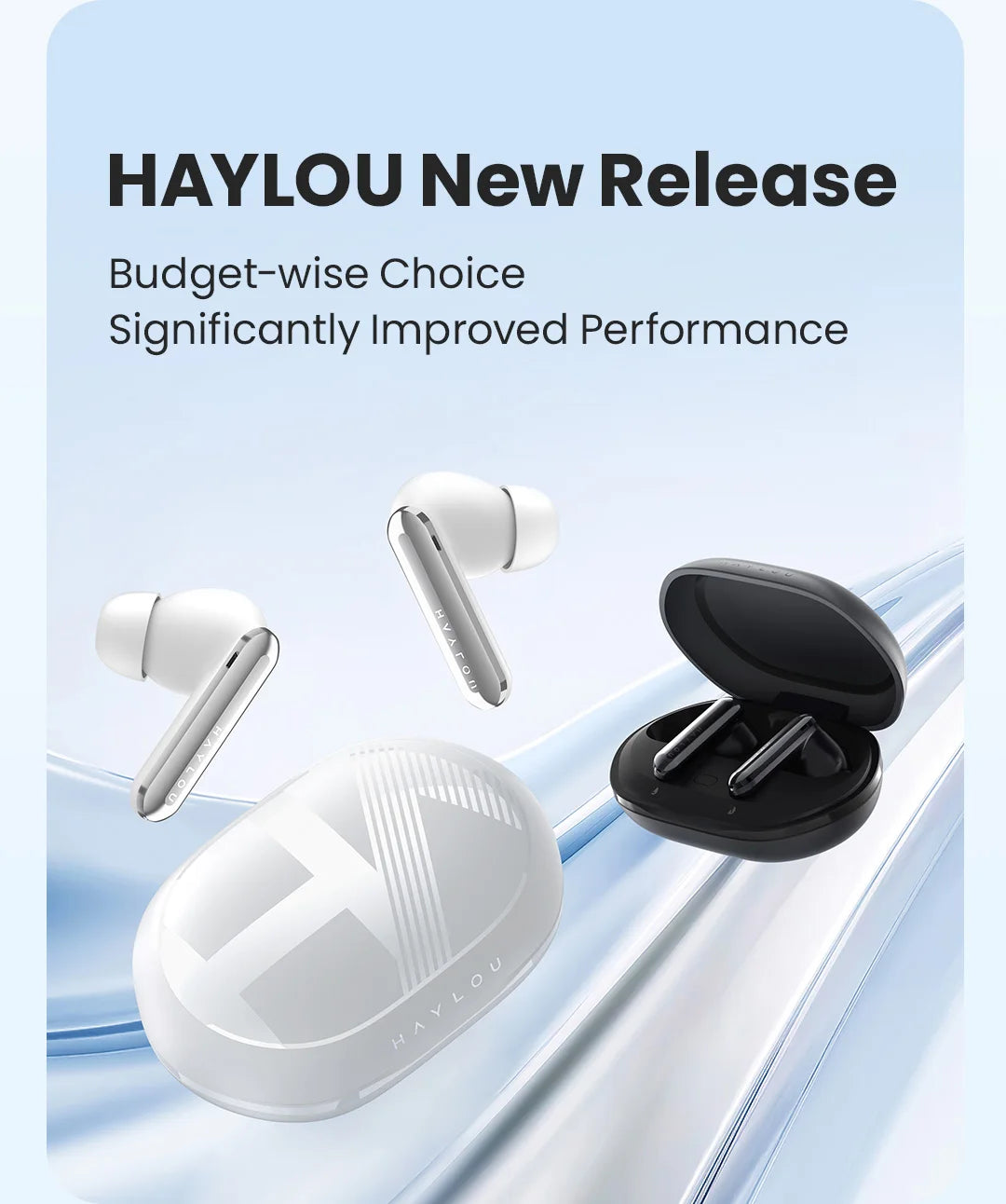 HAYLOU Mori Pro Wireless Earbuds – 43dB ANC, LDAC Hi-Res, 28H Battery