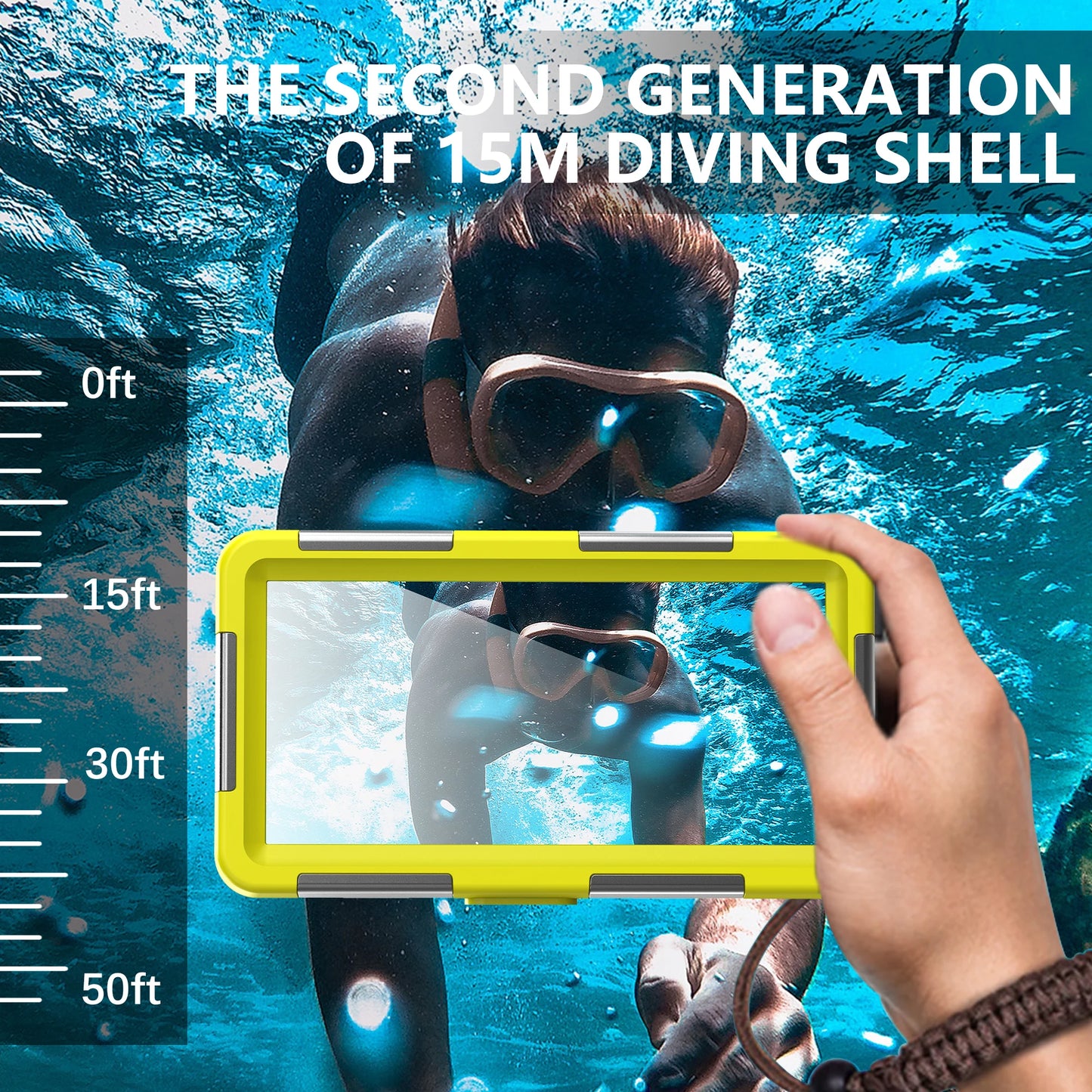IP68 Waterproof Phone Case – 15m Depth, Universal 6.9"