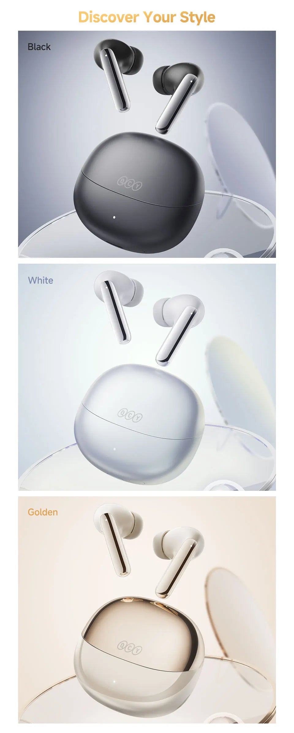 QCY MeloBuds Pro ANC Earbuds – 46dB Hybrid ANC | Hi-Res LDAC | 34Hr Battery
