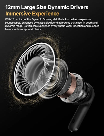 QCY MeloBuds Pro ANC Earbuds – 46dB Hybrid ANC | Hi-Res LDAC | 34Hr Battery