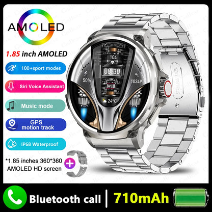 2026 New GPS Track Smart Watch Men 1.85-Inch HD AMOLED Screen 710 Mah Battery Sport Bluetooth Call Smartwatch For Android IOS
