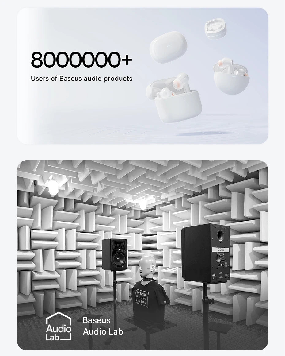Baseus Bass EP10 ANC Earbuds – -43dB Noise Cancelling, Bluetooth 6.0, 41Hr Battery, 4-Mic ENC