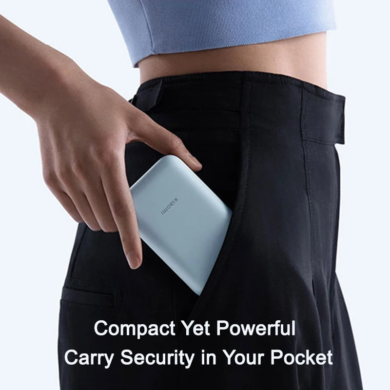 Xiaomi 10000mAh Pocket Power Bank – 22.5W Fast Charge, Built-In USB-C Cable, Triple Output