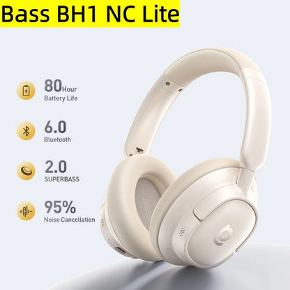 Baseus Bass EH10 NC ANC Headphones  -45dB Noise Cancelling, Bluetooth 6.0, 80Hr Battery, Spatial Audio