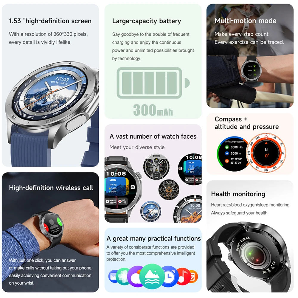 OPPO Watch X2 Smartwatch – GPS, Heart Rate, AI Voice, Bluetooth Calling